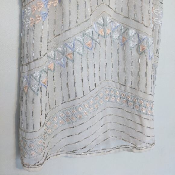 Free people beaded Aztec shift dress rose/tyrie size S - Picture 7 of 8